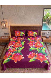 Hand Painted Rayon Bedsheet Set King Size